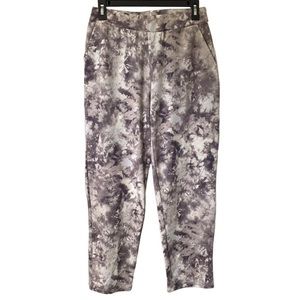 2/$15 LOGO Lounge Lori Goldstein gray and white tie dye sweatpants XS
